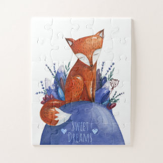 Een slapende kleine vossenpuzzel legpuzzel