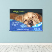 Een slaperige Golden Retriever Canvas Afdruk (Insitu (Houten vloer))