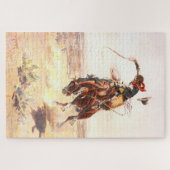 Een slecht huis van Charles Russell,  Westerne kun Legpuzzel (Horizontaal)