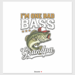 Één slechte baars grootvader vissen vintage vector sticker