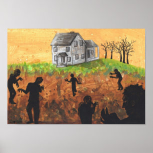 Een slechte benadering Zombie + Boerderij House Po Poster