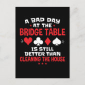 Een slechte dag bij het Bridge Table Funny Card Ga Briefkaart (Voorkant)