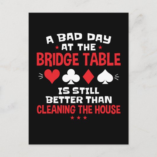 Een slechte dag bij het Bridge Table Funny Card Ga Briefkaart (Voorkant)