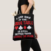 Een slechte dag bij het Bridge Table Funny Card Ga Tote Bag (Dichtbij)
