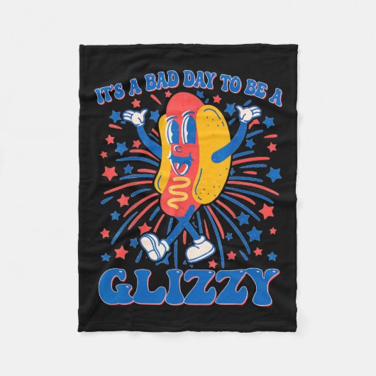Een slechte dag om een glizzy 4 juli hotdog grappi fleece deken (Voorkant)