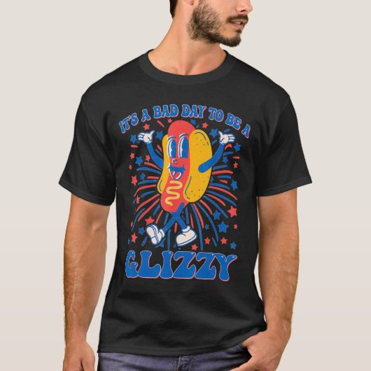 Een slechte dag om een glizzy 4 juli hotdog grappi t-shirt (Voorkant)