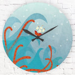 Een slechte dag voor de zeelieden grote klok<br><div class="desc">Een zeilschip begint op een enorme oceaangolf, terwijl de tentakels van een verschrikkelijk zee monster uit de diepte komen. Eek!</div>