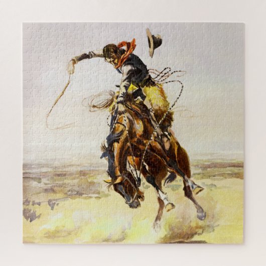 “Een slechte hengst” door Charles M Russell Legpuzzel (Verticaal)