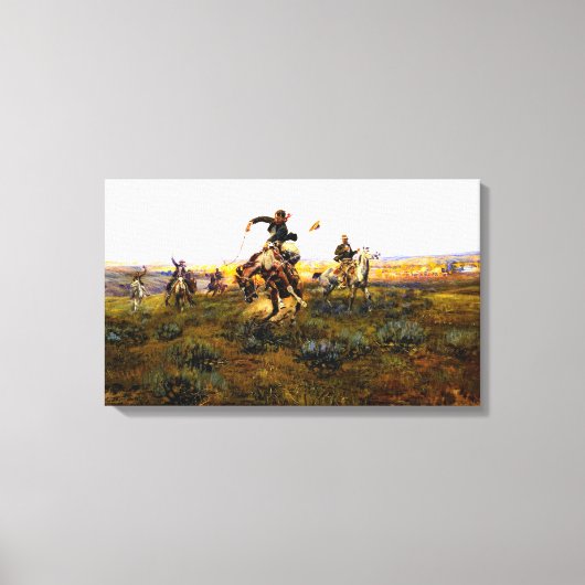 Een slechte van Charles M. Russell Canvas Afdruk (Voorkant)