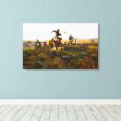 Een slechte van Charles M. Russell Canvas Afdruk (Insitu (Houten vloer))