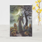 Een slechte wandeling bij Halloween. Kaart (Gele Bloem)