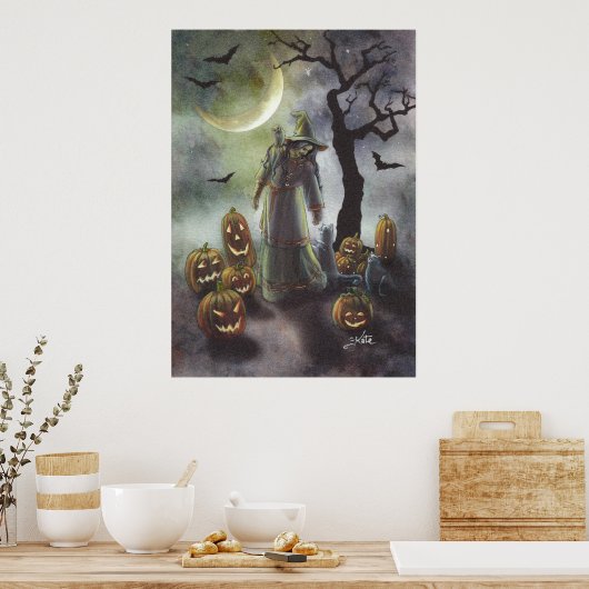 Een slechte wandeling bij Halloween. Poster (Keuken)
