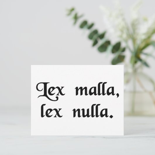 Een slechte wet is geen wet. briefkaart (Staand voorkant)