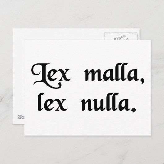 Een slechte wet is geen wet. briefkaart (Voorkant / Achterkant)