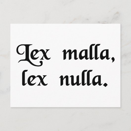 Een slechte wet is geen wet. briefkaart (Voorkant)