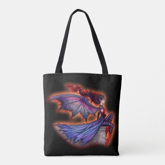 Een slechte wind gotische vampier fee kunst tote bag (Achterkant)