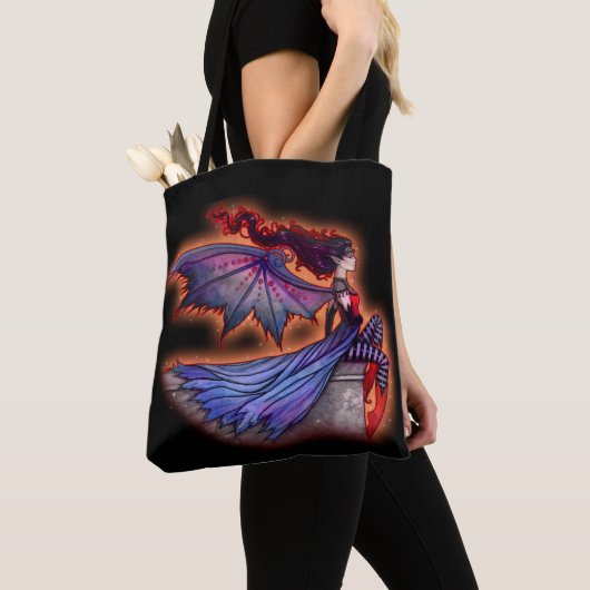 Een slechte wind gotische vampier fee kunst tote bag (Dichtbij)