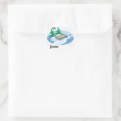 Een slee die we zullen gaan ronde sticker (Tas)