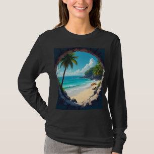 Een sleutelgat uitzicht op geluk en zonneschijn t-shirt