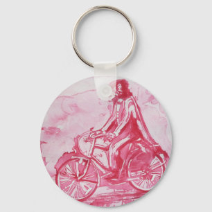 Een Sleutelhanger met een rode grote BAD Wolf