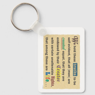 Een sleutelhanger met een verklaring.
