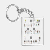 Een Sleutelhanger voor elektriciens met 3-weg diag (Voorkant Links)