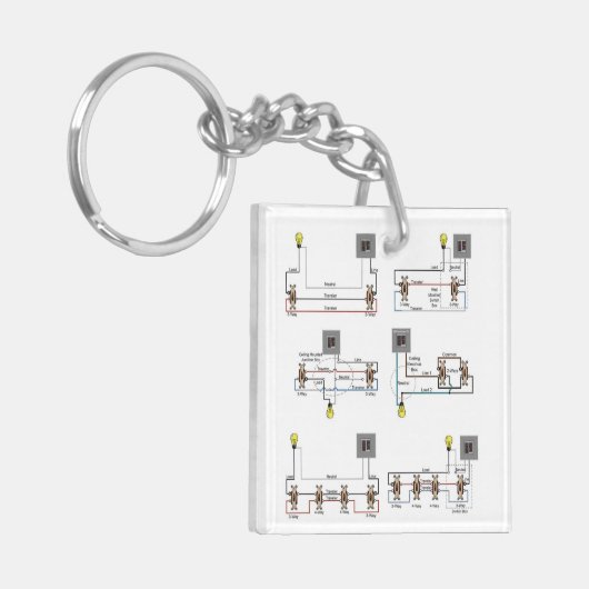 Een Sleutelhanger voor elektriciens met 3-weg diag (Voorkant Links)