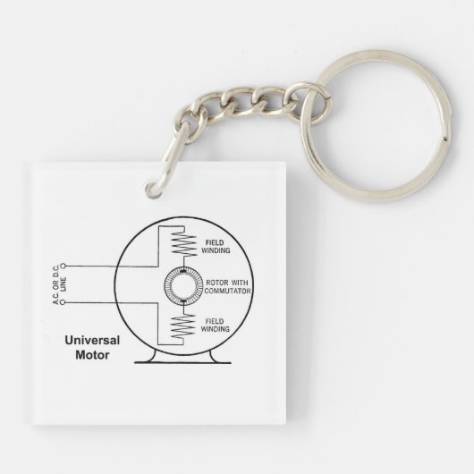 Een Sleutelhanger voor elektriciens met 3-weg diag (Achterkant)