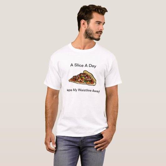 Een Slice A Day Pizza T-shirt (Voorkant volledig)