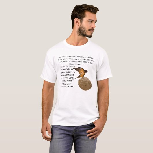 Een Slim met een kokosnoot. T-shirt (Voorkant volledig)