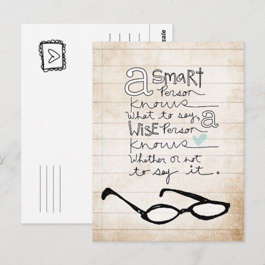 een slim persoon... briefkaart (Voorkant / Achterkant)