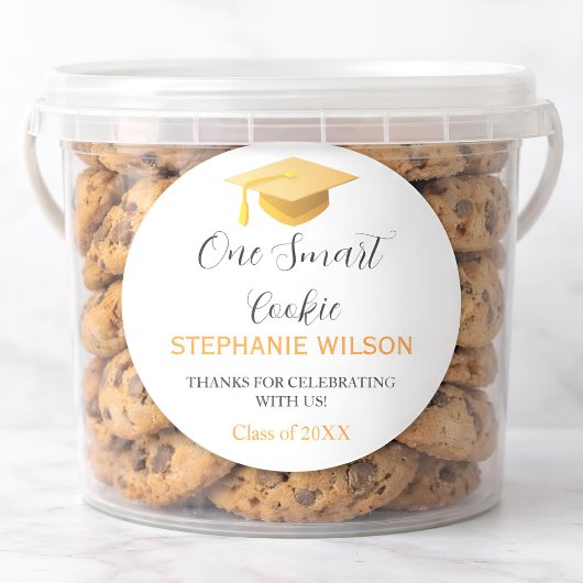 Eén Slimme Cookie Afstuderen Klassieke Ronde Sticker