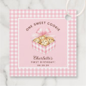 Een slimme koekjesmeisjes eerste verjaardag bedankjes labels (Achterkant)