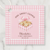 Een slimme koekjesmeisjes eerste verjaardag bedankjes labels (Voorkant)