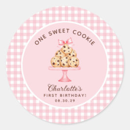 Een slimme koekjesmeisjes eerste verjaardag ronde sticker