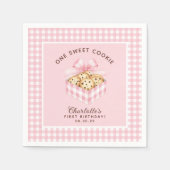 Een slimme koekjesmeisjes eerste verjaardag servet (Voorkant)