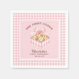 Een slimme koekjesmeisjes eerste verjaardag servet