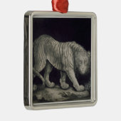 Een slingertijger (potlood op papier) metalen ornament (Rechts)