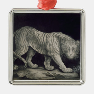 Een slingertijger (potlood op papier) metalen ornament