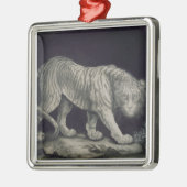 Een slingertijger (potlood op papier) metalen ornament (Links)