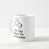 Eén slok dichter bij dromen koffiemok (Voorkant links)