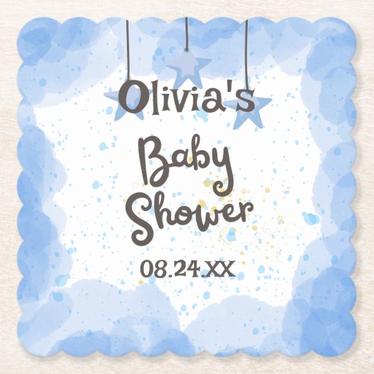 Een slok van de zon: gepersonaliseerde Waterverf Kartonnen Onderzetters (Voorkant)