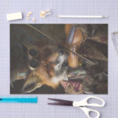 Een sluwe vos die viool speelt tissuepapier (Craft)