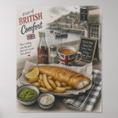 Een smaak van Brits comfort | Traditionele vis Poster (Voorkant)
