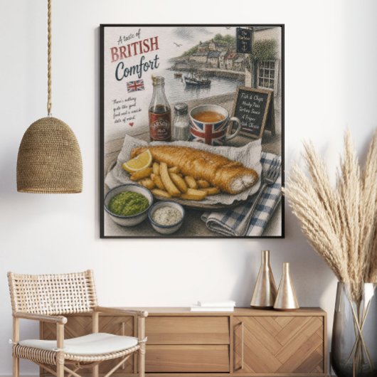 Een smaak van Brits comfort | Traditionele vis Poster
