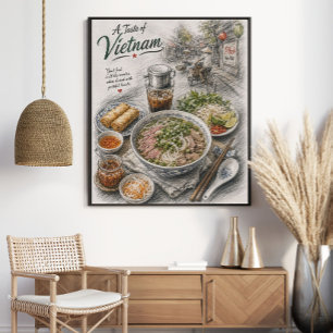 Een smaak van Vietnam Vietnamese Pho en Straat Poster