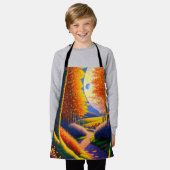 Een smal pad tussen dikke heggen Sierkussen Schort (Gedragen)