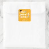 Eén Smart Cookie Afstuderen Favor Square Sticker (Tas)