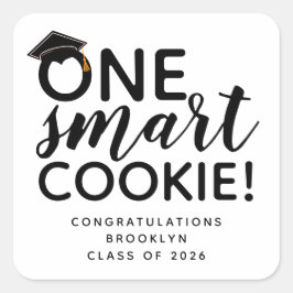 Eén Smart Cookie Afstuderen Favor Vierkante Sticker