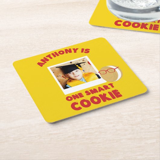 Eén Smart Cookie gepersonaliseerde afstudeerfeest Kartonnen Onderzetters (Schuin)